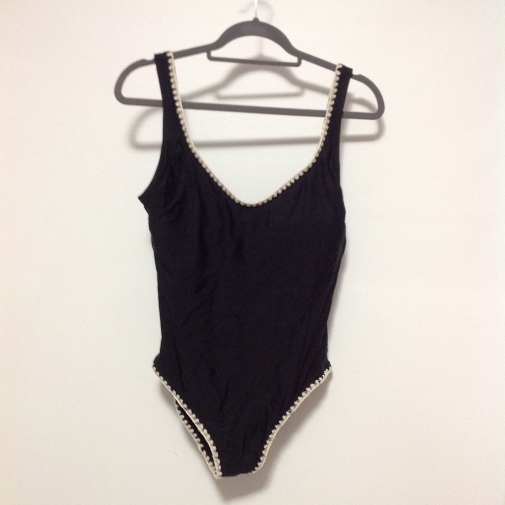 Black one piece bathing suit